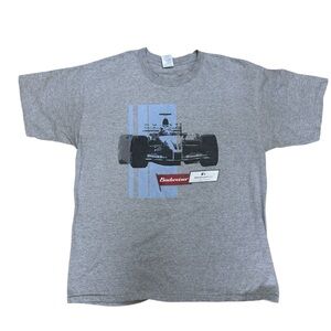 Gildan Vintage Y2k Gray Racing Graphic Budweiser BMW F1 Tee